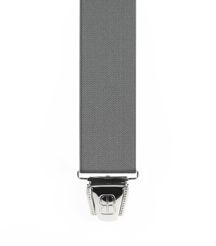 Bretelles 4 pinces - Uni Plat 35mm - 140cm - Gris