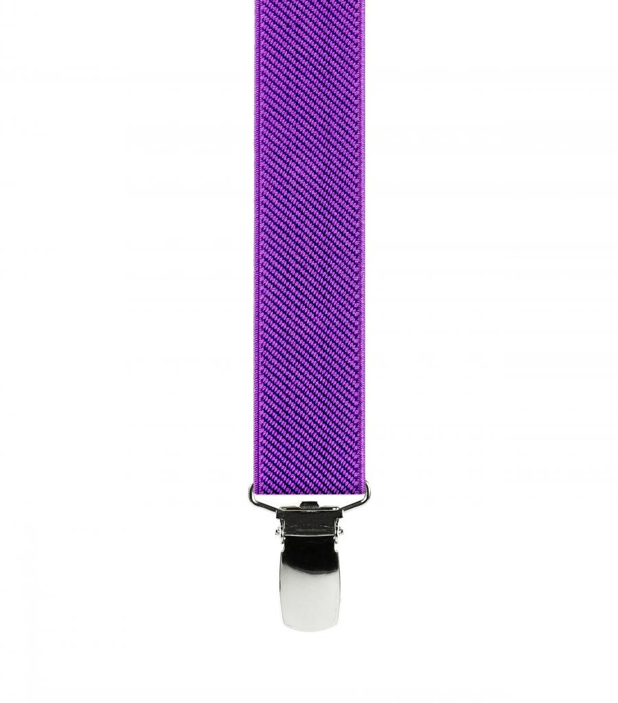 Bretelles Enfant 4 Pinces - Uni 25mm - 7-9 ans - Violet